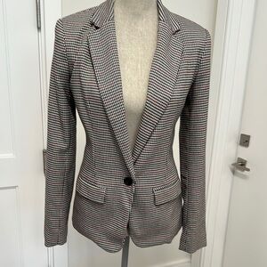 Women's Black and White Houndstooth Blazer